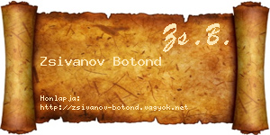 Zsivanov Botond névjegykártya
